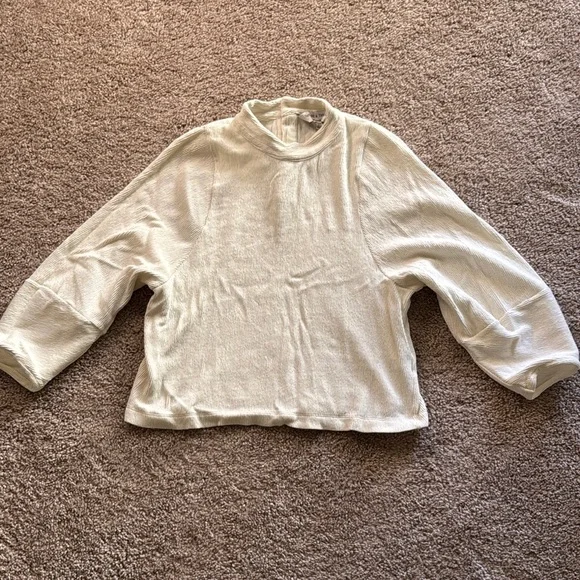 Madewell Textured Cream Knit Top - Picture 1 of 5